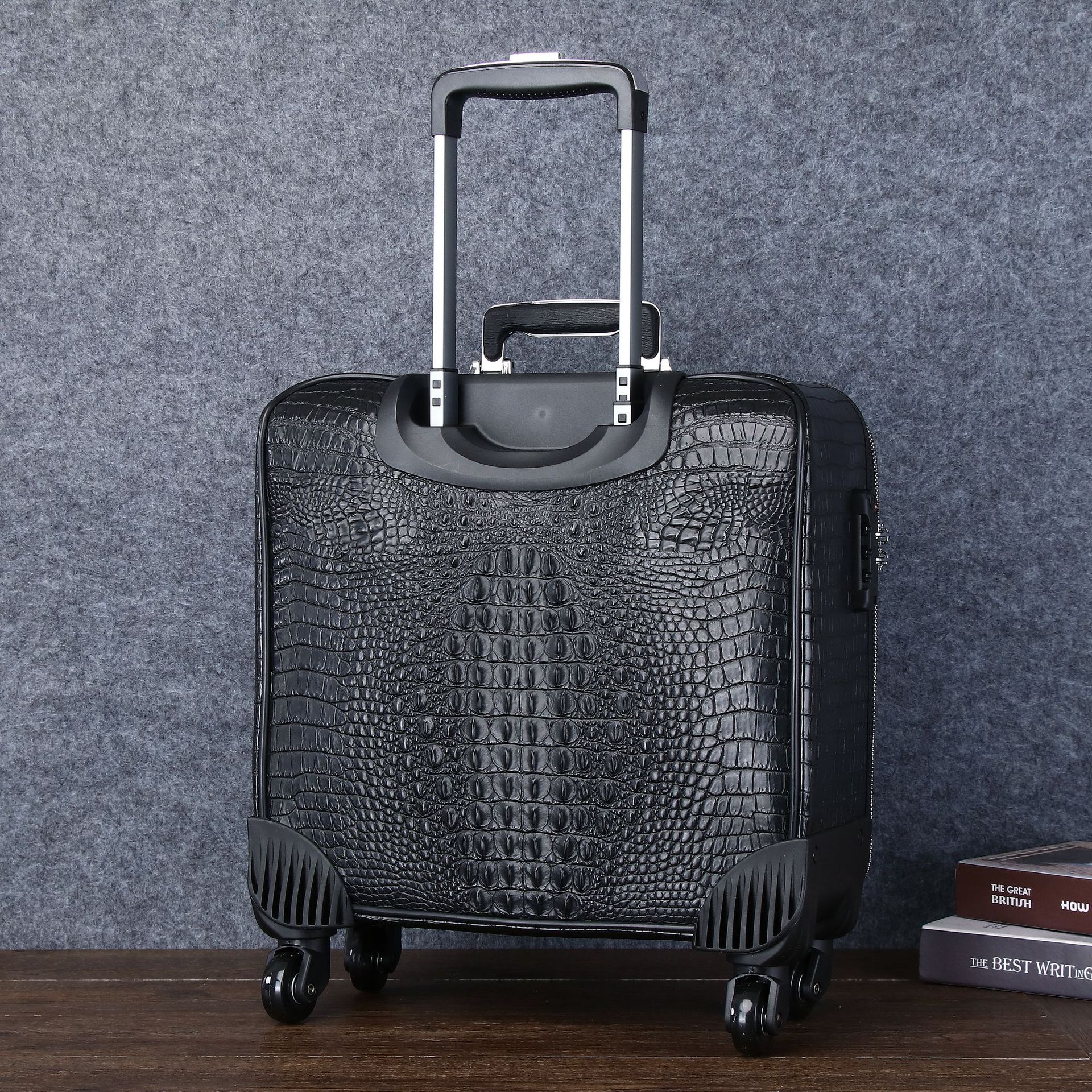 Vali cabin 20 inch họa tiết vảy cá sấu, bánh xe đa hướng êm ái, dung tích lớn cho nam doanh nhân chi tiết 2