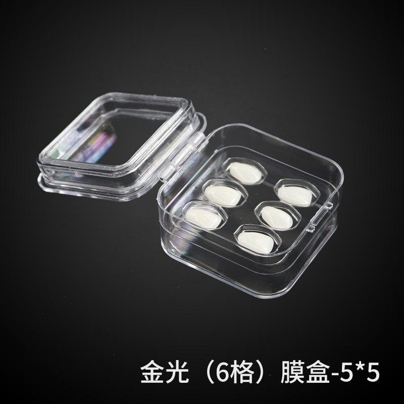 Caja de película transparente dental caja de soporte de dentadura chapa con Película Caja de dientes caja de película perforada transparente caja de almacenamiento de dientes caja de dentadura