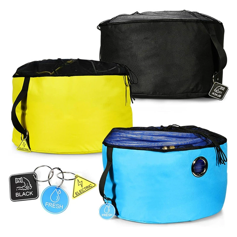 Трансграничный хит продаж водонепроницаемый шланг для автофургона, трехкомпонентный мешок для хранения водопроводной трубы для хранения на колесах, складной и удобный для переноски