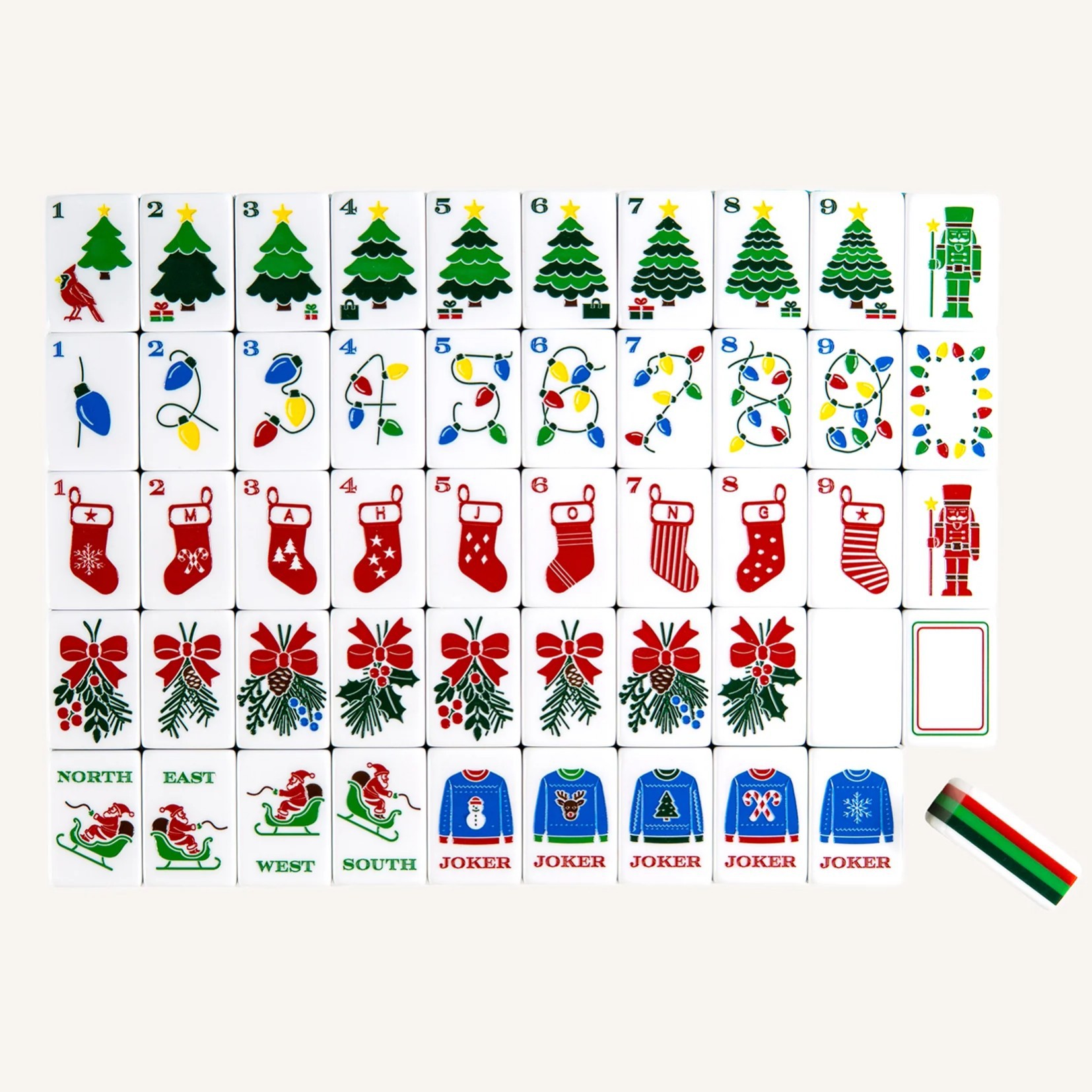 (In stock) 5-layer Christmas-themed American mahjong tiles, 4-layer, 160 pieces, luxurious acrylic tiles, eco-friendly and durable