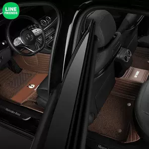 Line Friends Full-Coverage Car Floor Mats, Custom-Made for Specific Vehicles, One-Piece Leather Car Floor Mats with Full Coverage