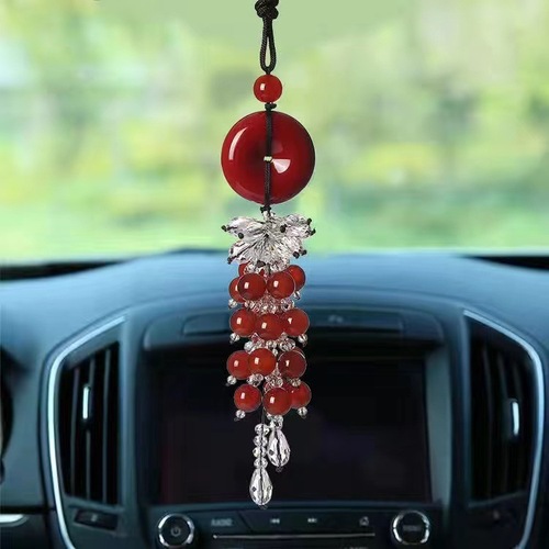 Auto hanging pendant god of luck wealth safety car rearview mirror ornament decorationcar creative crystal blessing pixiu car hang rearview view mirror inside the car