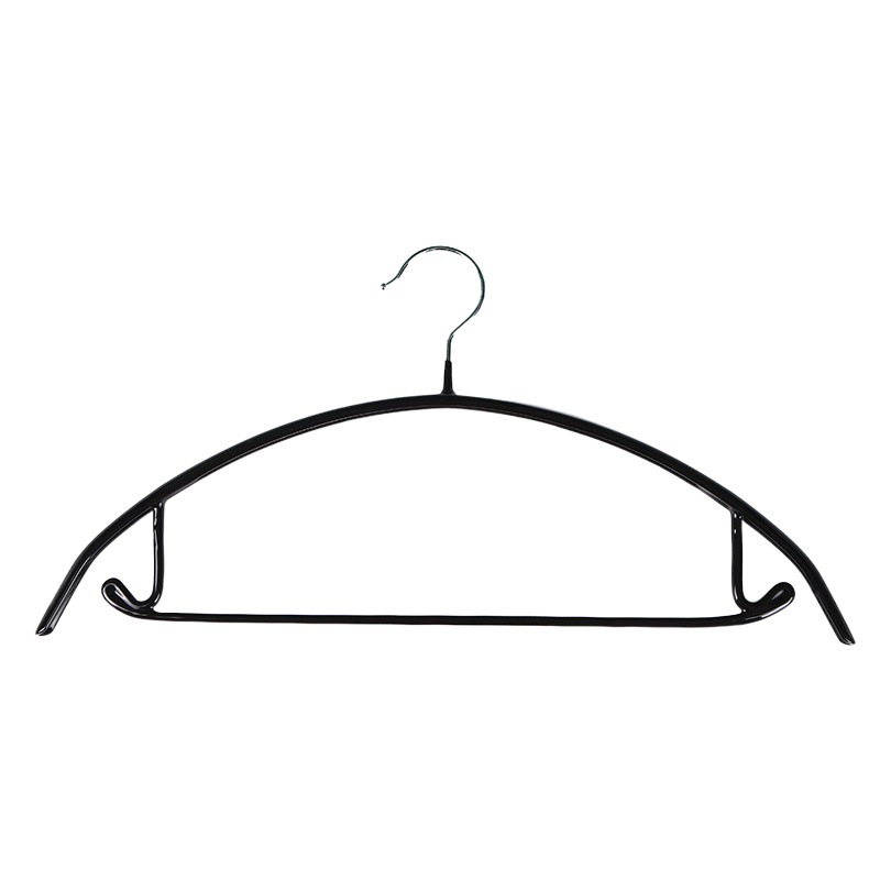 Percha de semicírculo recubierta de plástico para el hogar antideslizante estante de ropa para adultos percha de secado sin costuras con gancho percha de metal