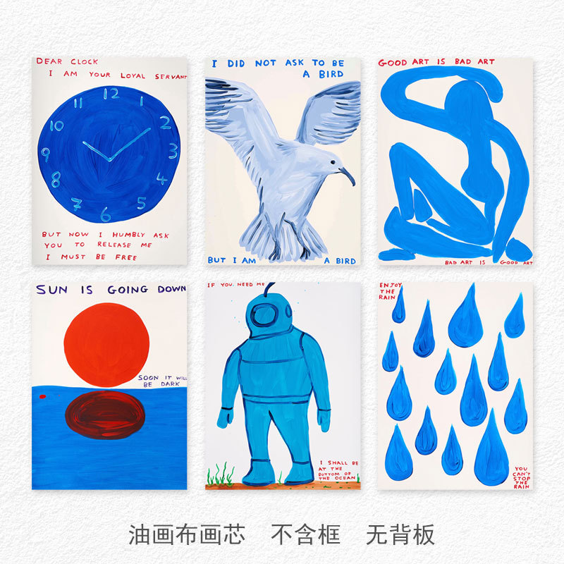 Klein Blue Pop Art Style Poster Decorative Painting, Unframed, Without Frame, by David Shrigley Klein Blue Pop Art Style Poster Decorative Painting, Unframed, Without Frame, by David Shrigley