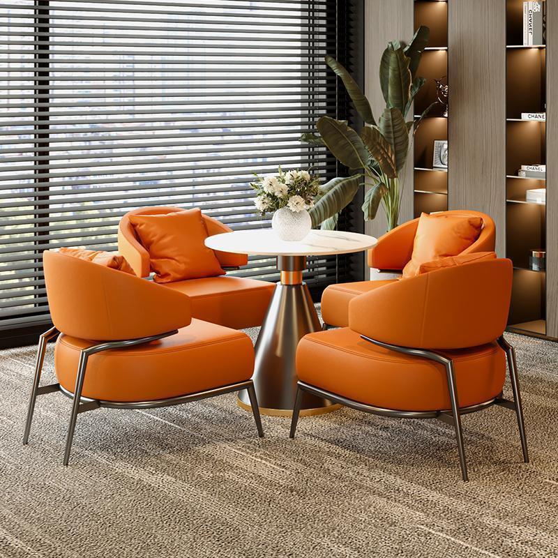 [바이브런트 오렌지] 의자 4개 + 원형 테이블 60