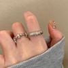 Silver zirconium, small design brand ring for beloved, light luxury style, on index finger