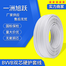 BVVB國標純銅硬電線2.5 4 6平方2芯 3芯平行線白色護套線