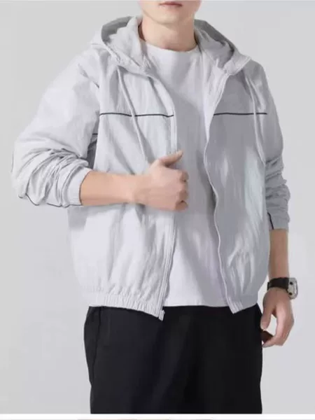Spring and Autumn Casual Sports Sun Protection Clothing Outdoor Quick-Drying Breathable Standard-Resistant Single Clothing Couple Hooded Zipper Jacket Hj2013