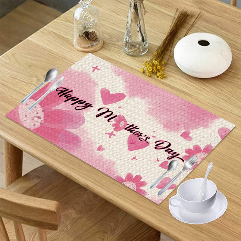 Simple Style Color Block Heart Shape Linen Placemat display picture 6