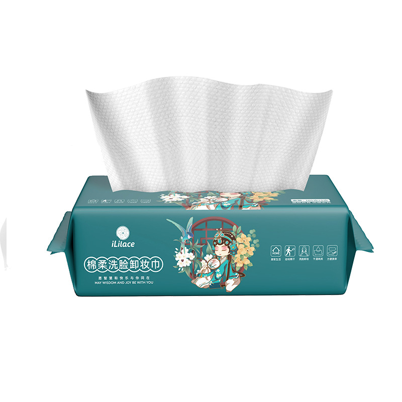 Linglexi Toalla de cara gran venta al por mayor desechable salón de belleza bebé algodón Toalla de limpieza de algodón extraíble toalla suave