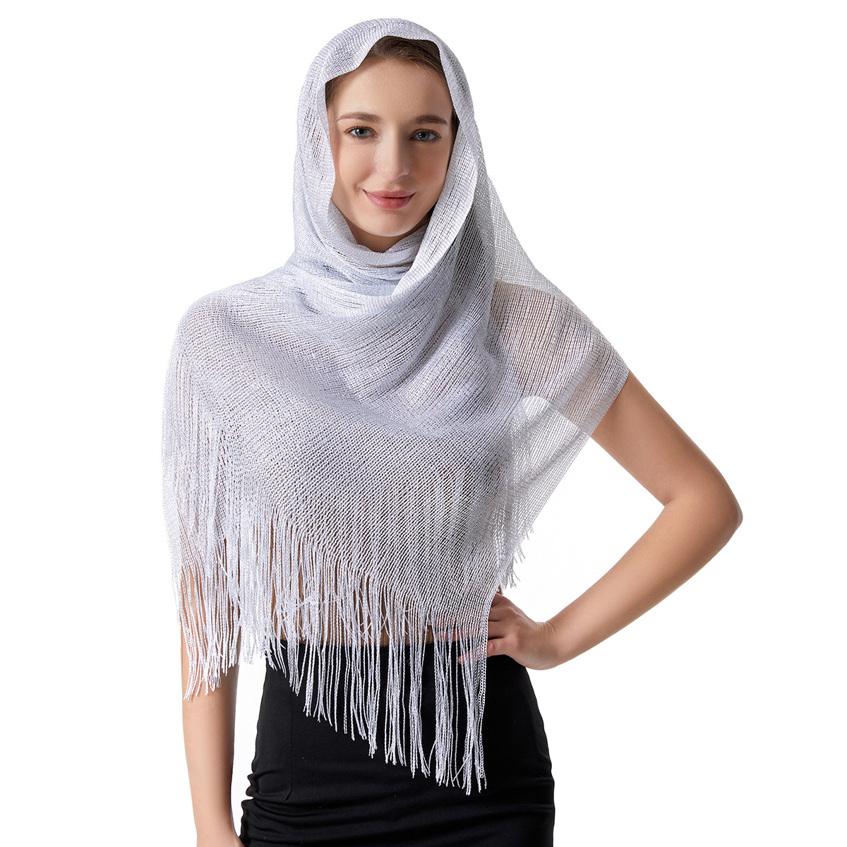 Women's Fashion Solid Color Polyester Tassel Shawls display picture 36
