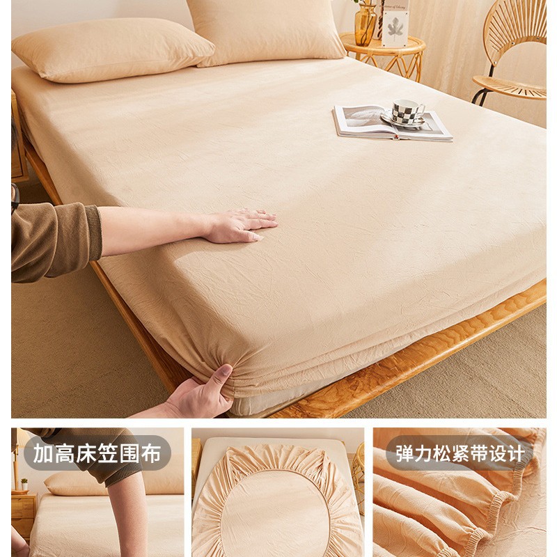 Nuevo estilo 2025 nuevo estilo sábana de algodón de una pieza cubierta protectora de colchón cubierta de cama juego de tres piezas de algodón lavado cuatro estaciones universal