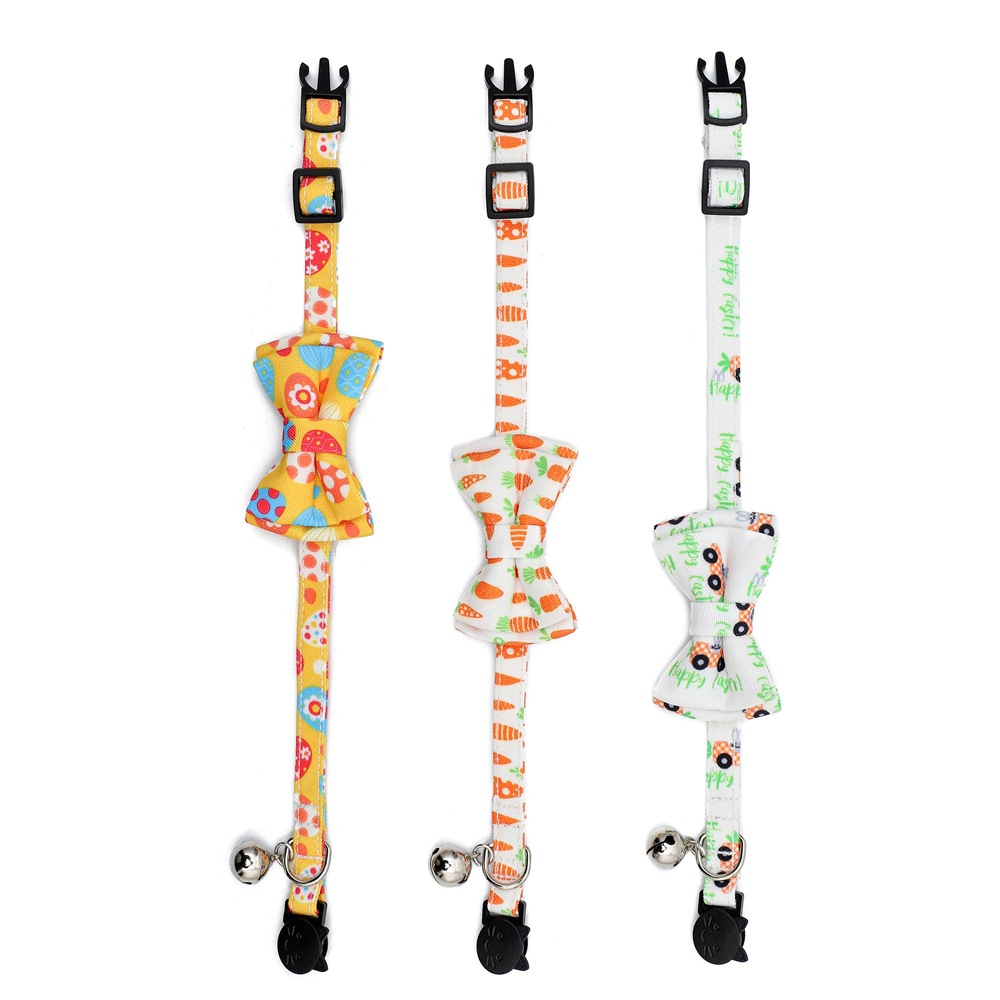 Fábrica spot transfronterizo nuevo huevo conejo zanahoria lindo collar gatito de Pascua corbata gatito anillo