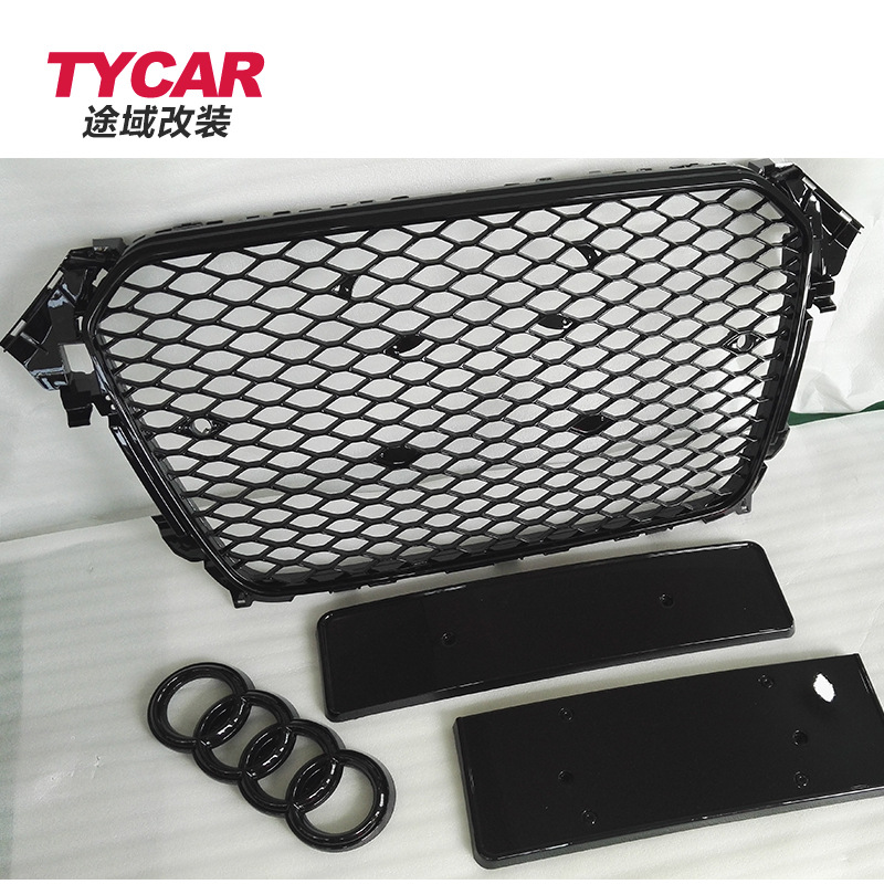 Aplicable a 13-16 b8.5 Audi A4 modificado RS4 malla media panal rejilla de admisión parachoques decoración Accesorios image 5