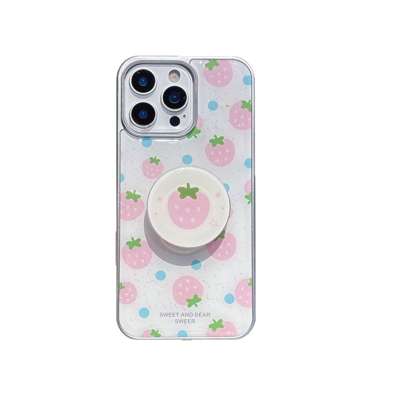 Chica ins epoxi rosa fresa para iPhone16ProMax/15 funda para teléfono 13 Apple 14 soporte 16