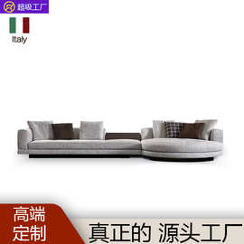 艺非梵梵咖意式极简现代sofa大户型一字直排乳胶羽绒软包组合沙发