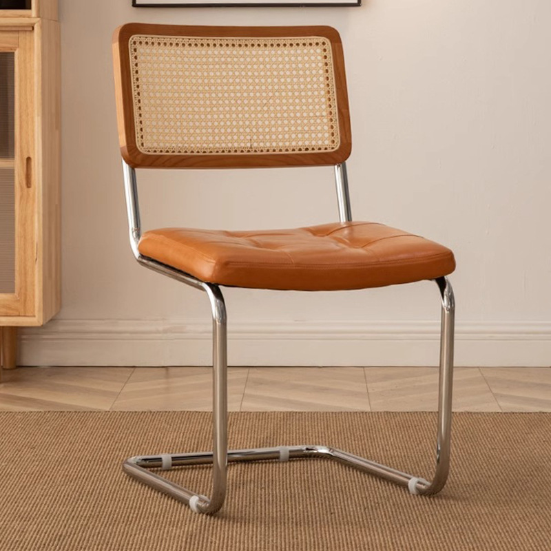 silla de comedor de rattan silla de comedor de lujo ligera silla de arco respaldada de alta calidad silla de tela de ratana moderna simple image 3
