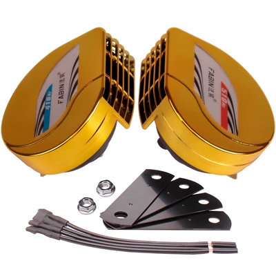 Car horn/tweeter – Ultra-Thin Car Snail Horn - gold-ultra-thin-snail-speaker-pair-dual-speakers-universal