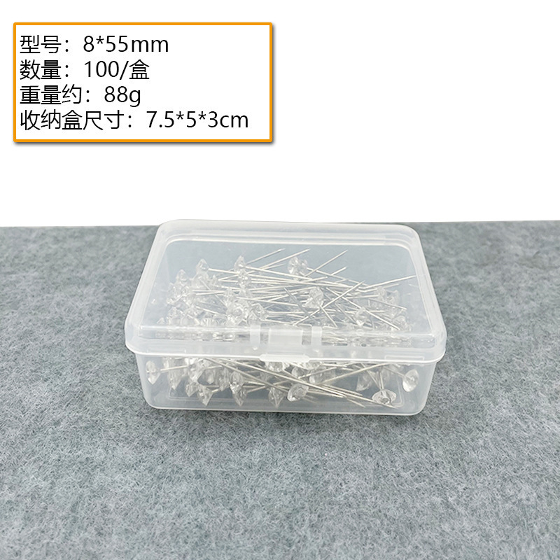 Aguja de posicionamiento de diamante de costura manual de mosaico fijación de perlas agujas de posicionamiento de ropa agujas de caja enlatadas transparentes
