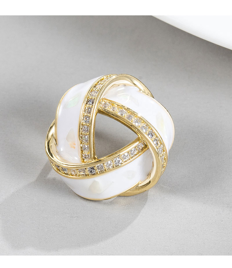Enamel color twist collar pin anti-light brooch personality design sense high-end atmosphere women's exquisite pin fixed clothes