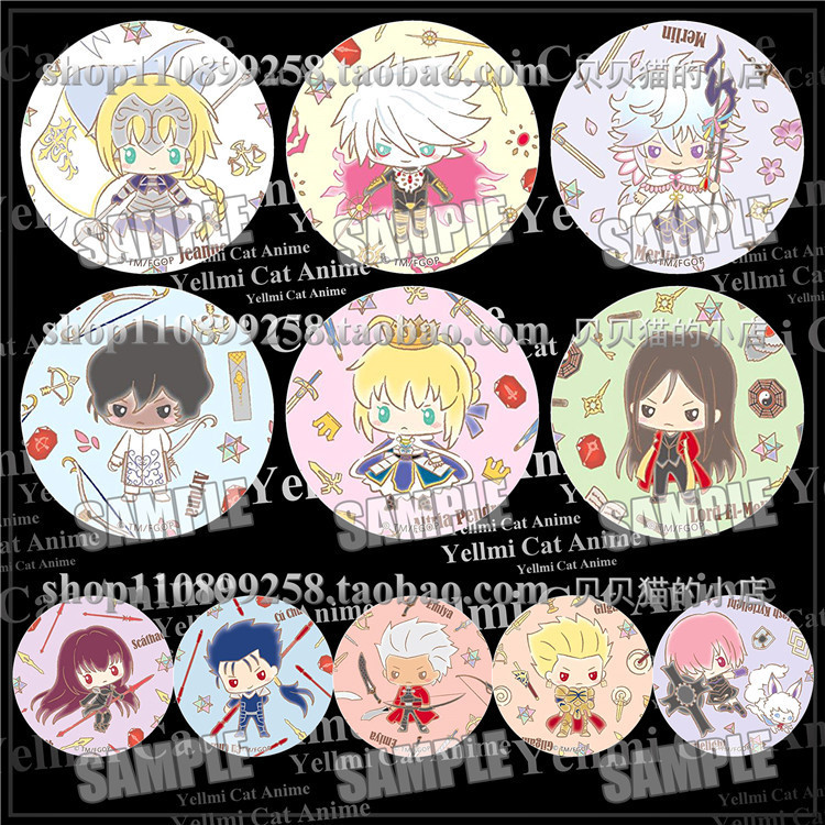 FATE series FATE night bar golden shining red A My King Seba Q version badge anime badge in stock N