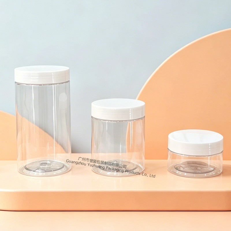 Envase de plástico de boca ancha de 500 ml de grado alimenticio Yuzhuang PET, frasco sellado de 250 g para mascarillas capilares, material de embalaje cosmético.