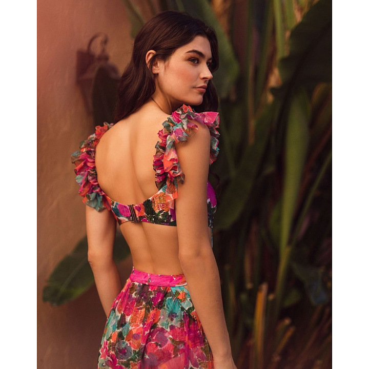 210g Weight Sleeveless Sleeve Length Polyester Fabric Type Regular Top Length One-pieces Tops Type 2 Pieces Set Quantity Swimming Pool, Swimming Occasion V Neck Neckline Regular Fit Fit Type Ditsy Floral Pattern Women's Gender Elegant Style Women's Elegant Lady Ditsy Floral 2 Pieces Set One Piece Swimwear 无