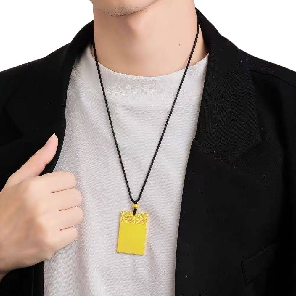 Ping An simple colgante de tarjeta de oro Xiangyun colgante para hombres y mujeres