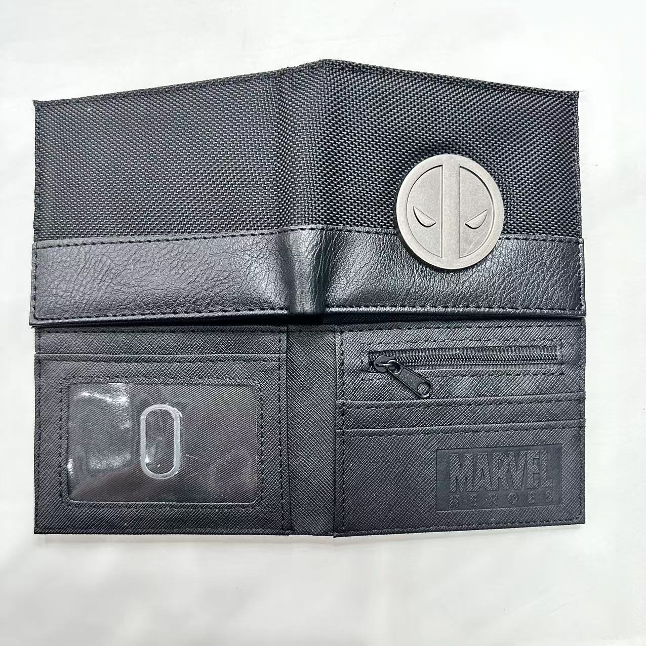 Monedero de metal de superhéroe Batman Spider-Man Capitán América Paquete de tarjeta de monedero de cuero de metal en relieve