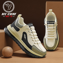 蜜蜂一狼旗舰店新款秋冬老爹运动鞋轻便软底复古百搭男鞋磨砂休闲