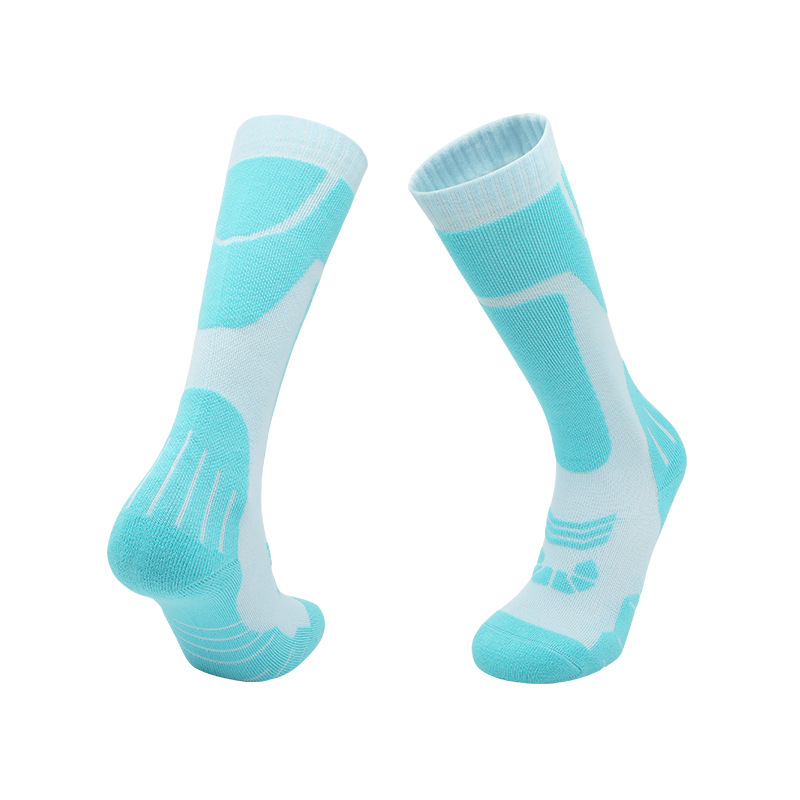 Calcetines de esquí de tubo alto de invierno para niños, fondo de toalla para adultos, calcetines cálidos gruesos de tubo largo, calcetines de lana Merino