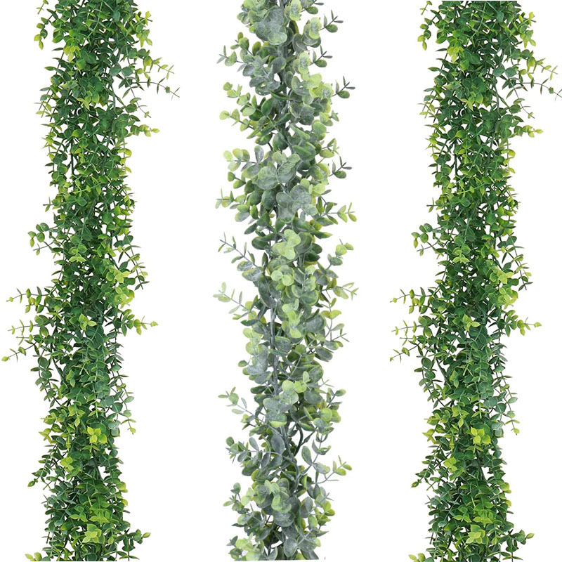 1.8米跨境人造桉树藤条仿真绿色尤加利草藤曼婚礼背景拱形墙软装