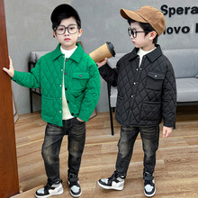 儿童夹棉外套2024冬季新款男童加厚保暖时尚中小童外套一件代发潮
