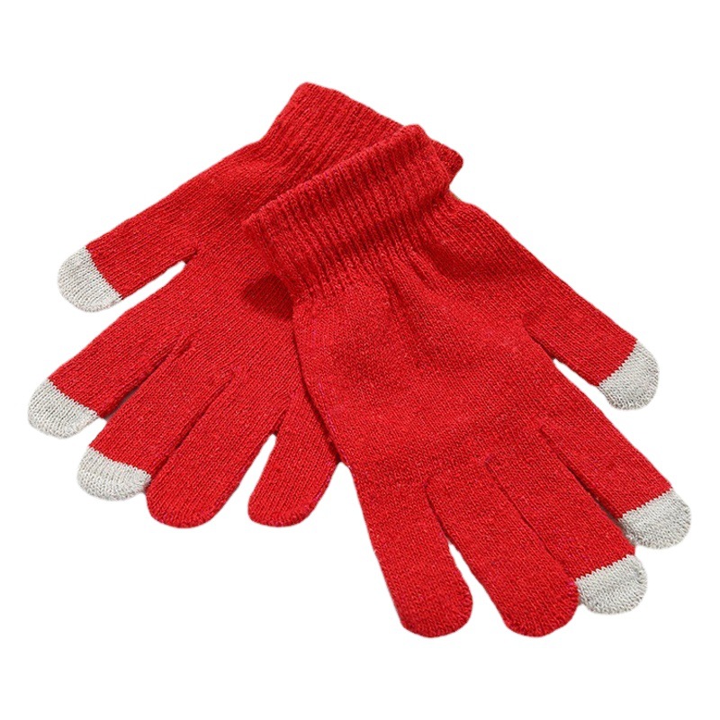 Toque Xinjiang guantes de punto de algodón cálido guantes de dedo a prueba de frío engrosados simples guantes calientes a prueba de viento al aire libre