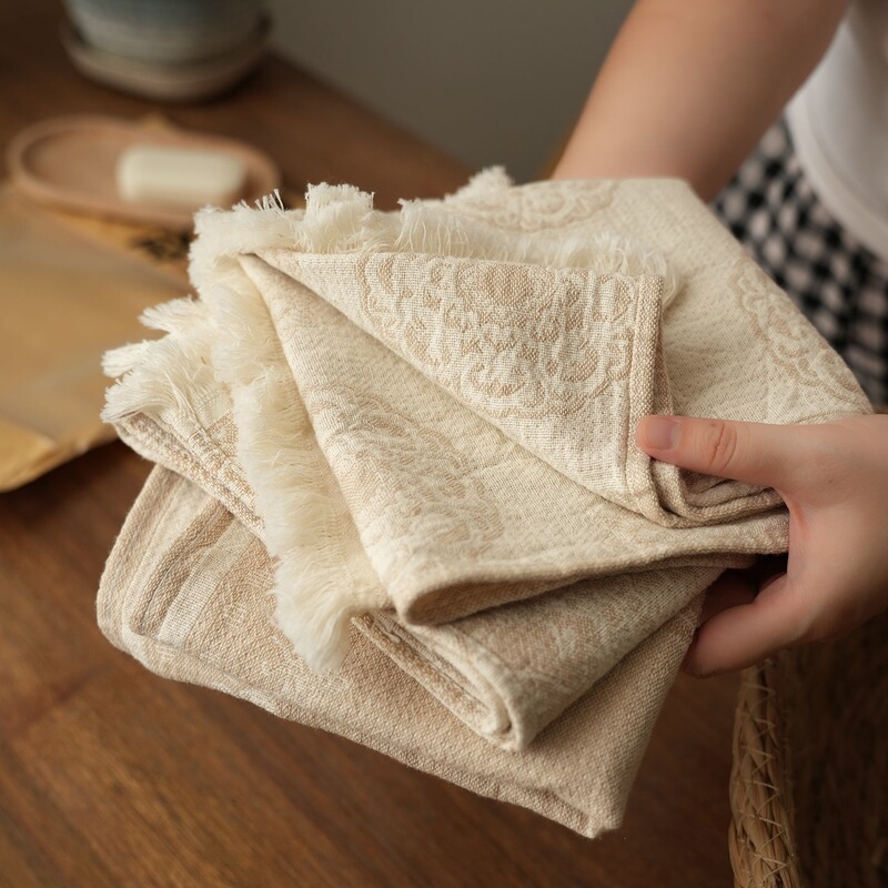 Hemp Towel, Absorbent and Soft, Household Pure Cotton Face Washcloth, Bath Towel, Export Large Towel, Vintage Style Clearance Sale