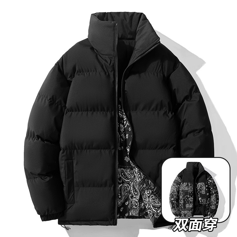 Hong Kong estilo de los hombres de doble cara usable engrosada hombres de algodón acolchado abrigo de invierno de la solapa caliente de algodón acolchado de la marca de moda de la chaqueta de los hombres de algodón acolchado fabricante