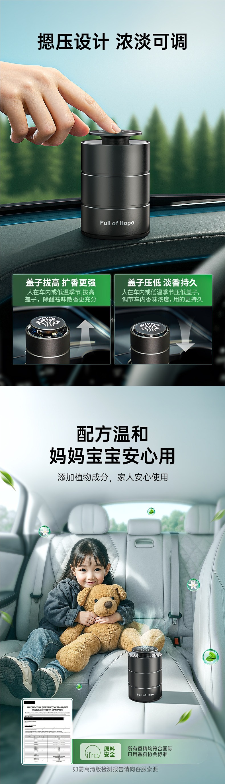 Hope Tree New Car Formaldehyde Remover, Odor Eliminator, Car-Specific Air Purifier and Aromatherapy Device