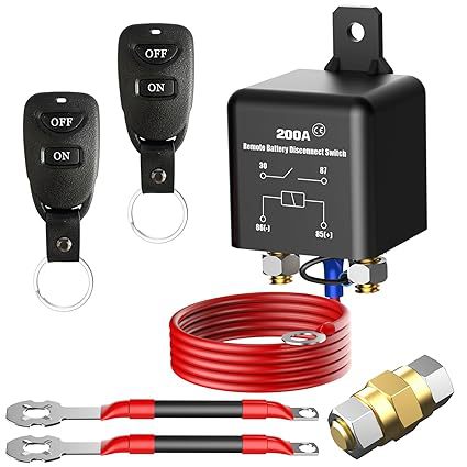 侧柱遥控电池断开开关 12v 200A,电池切断开关升级防止电池耗尽,