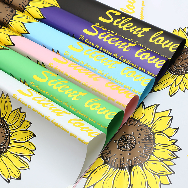 Papel de regalo con diseño de girasoles, papel de regalo floral estilo inglés, papel de regalo con girasoles, papel de regalo para flores frescas, papel con textura de plumas, materiales de papel de regalo floral.
