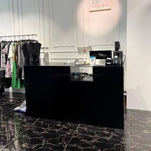 服装店黑色烤漆流水台展示台陈列收银台玻璃柜网红潮店女装店简约