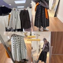 十三行韩系复古小花阔腿裤松紧腰八分裤加绒加厚冬款百搭休闲裤