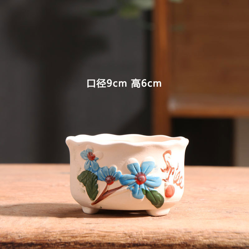 Macetas suculentas a la parrilla a mano, venta especial de cerámica, terraza para el hogar, terracota, cerámica pequeña, venta al por mayor