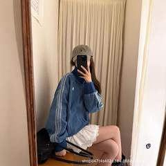 25秋季新款RL小马刺绣三条杠牛仔外套蓝调时刻百搭时髦松弛感夹克