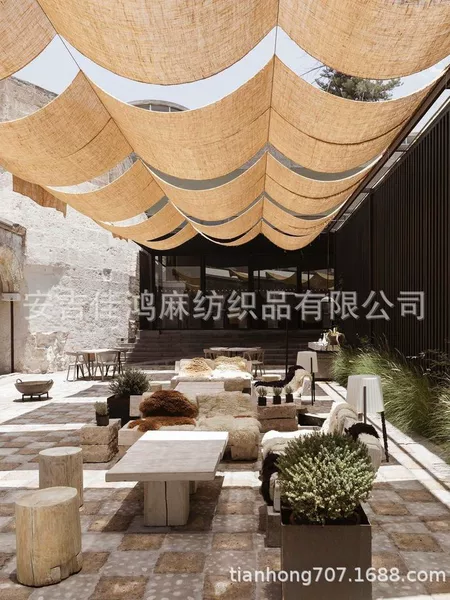 Customized Outdoor Sun Protection Canopy Camping Style Tent Cloth Interior Decoration Sunshade Cloth Jute Pergola Sunshade