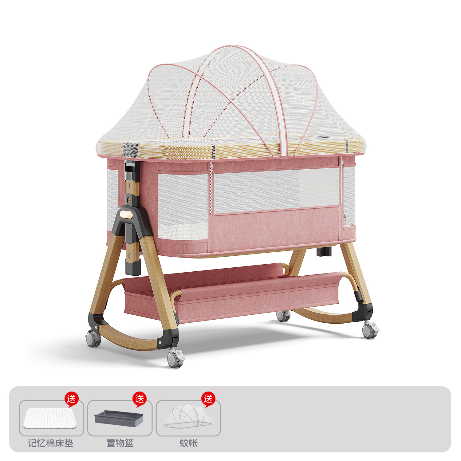 Cama de aleación de aluminio móvil portátil cuna cama plegable multifuncional bb cama recién nacida cama de empalme