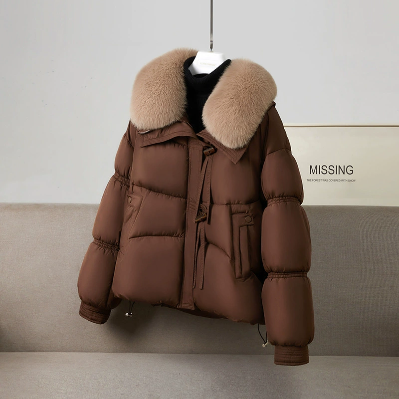 Capacious winter short down jacket with down, 2025 years, western style