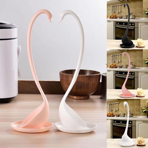 Manufacturer wholesale cross-border standing Japanese style creative anti-fall soup swan spoon wheat straw household long handle large spoon