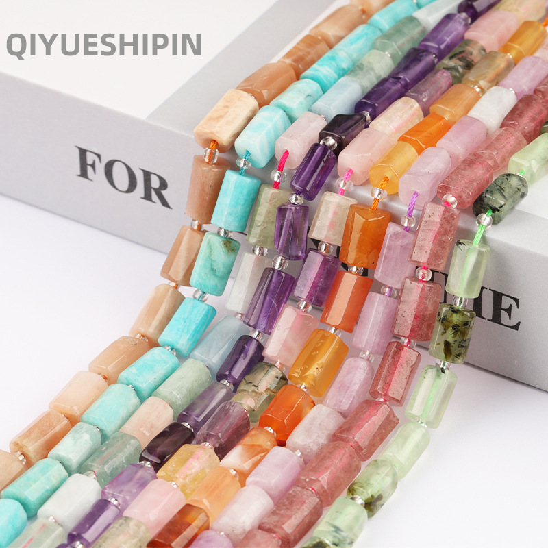 7x11mm Natural Crystal Faceted Cylinder Beads Cylinder Scatter Beads DIY Jewelry Accessories Wholesale String Beads