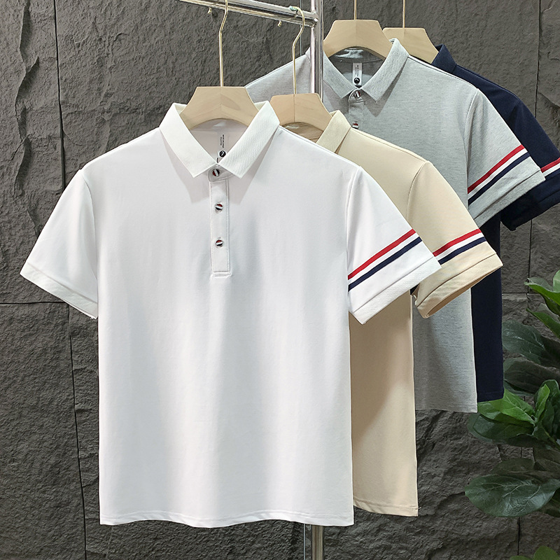 Polo shirt high-end lapel 2025 new summer fashion business casual youth men's short sleeve t-shirt half sleeve top