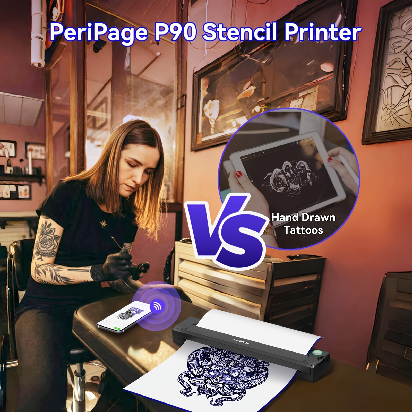 Compact Portable Wires Mini Tattoo Transfer Printer No 4